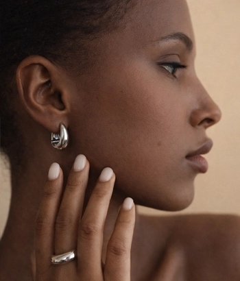 Silver chunky earrings